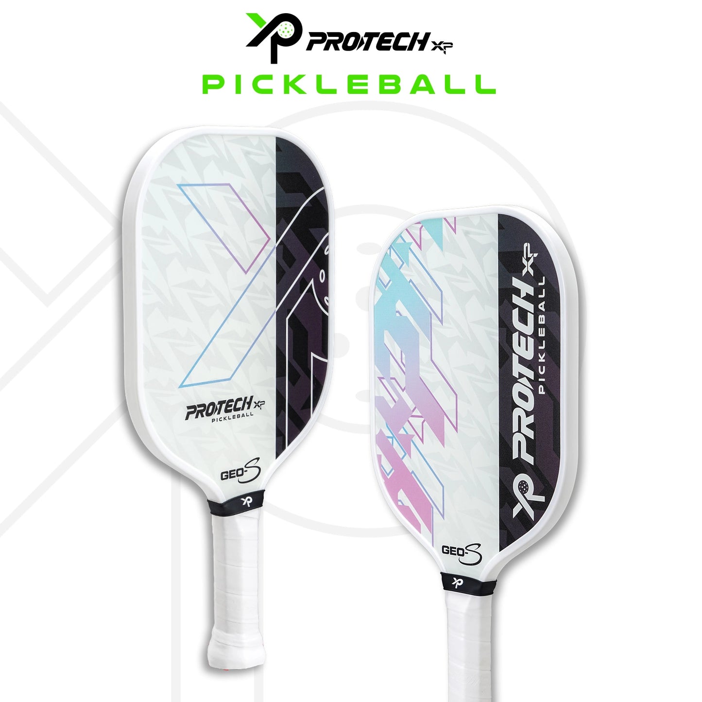 Protech XP Pickleball Paddle "GEO-S" (1 Paddle ,2 Pickleball) - WHITE