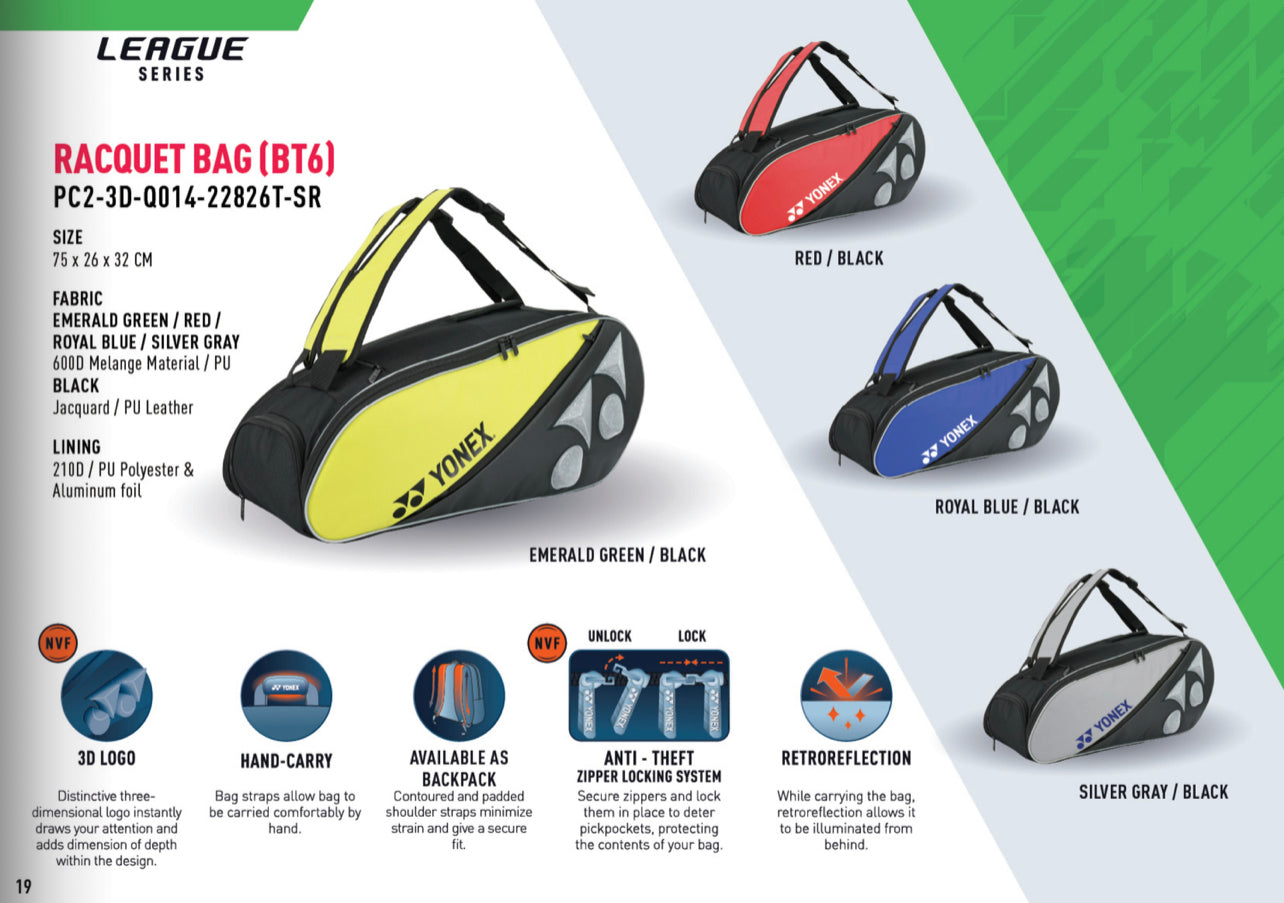 YONEX RACQUET BAG 22826-BT6 ( 4 COLORS )
