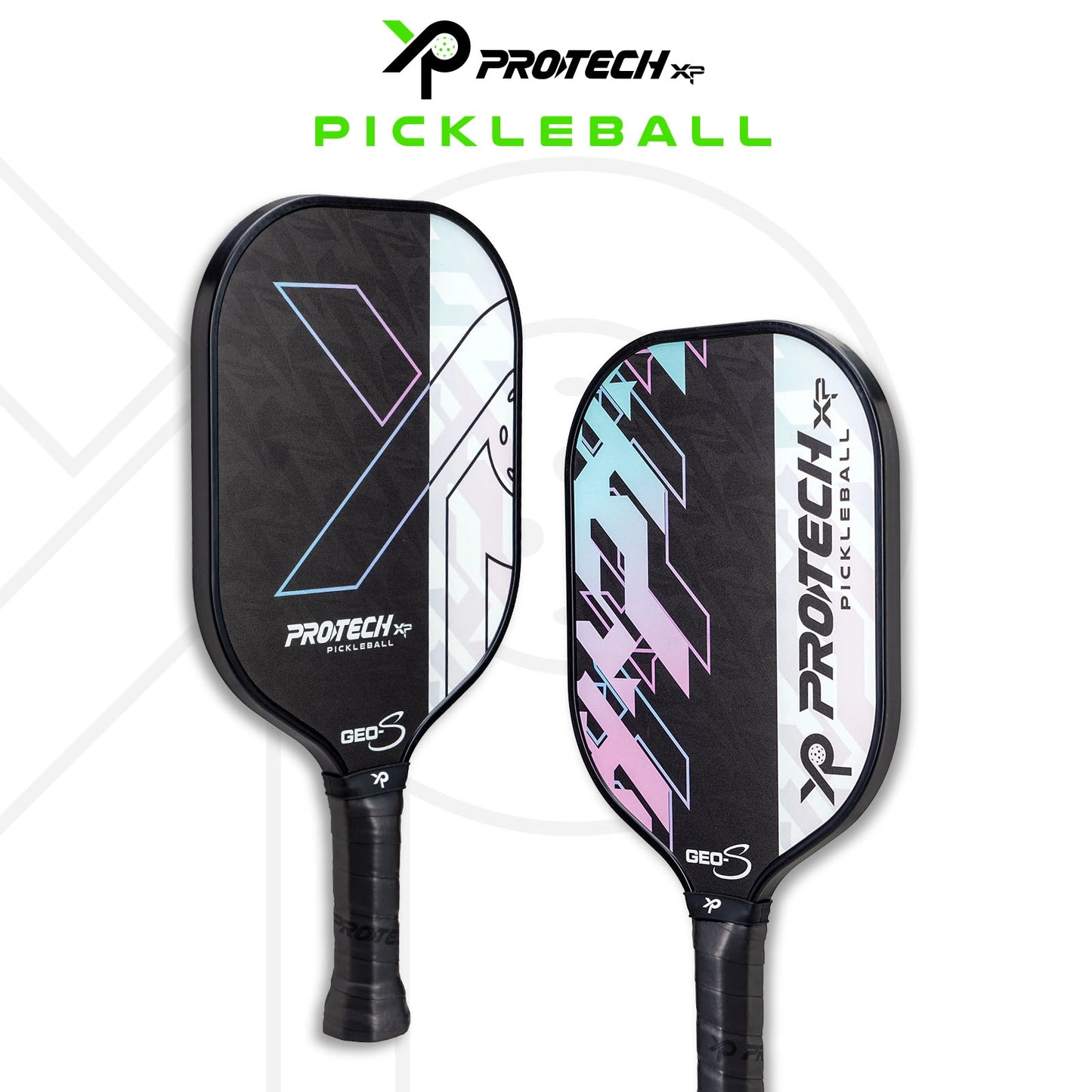 Protech XP Pickleball Paddle "GEO-S" (1 Paddle ,2 Pickleball) - BLACK