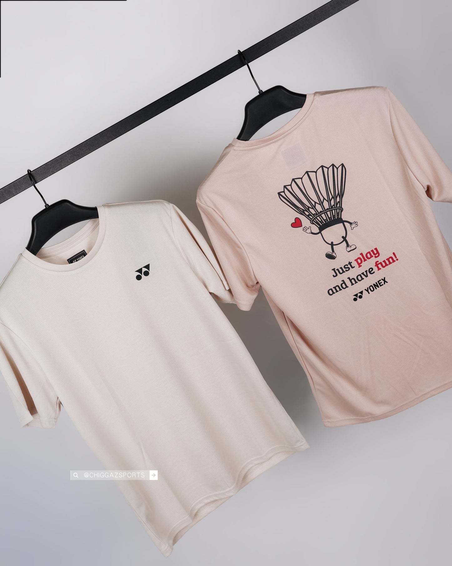 YONEX ROUND NECK SHIRT 2883 OAT MEAL / ROSE SMOKE