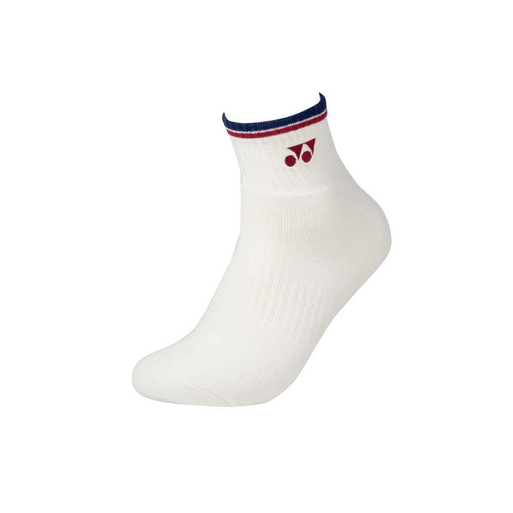 YONEX MEN'S SOCKS SSM-1086-MP6 WHITE PERSIAN RED
