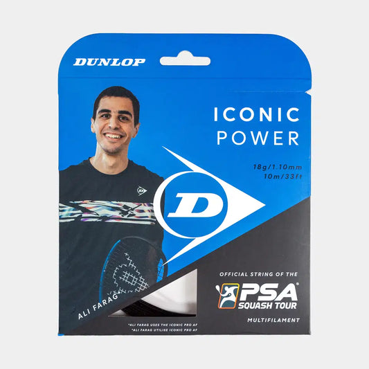 DUNLOP SQUASH STRING ICONIC POWER 18G - BLACK