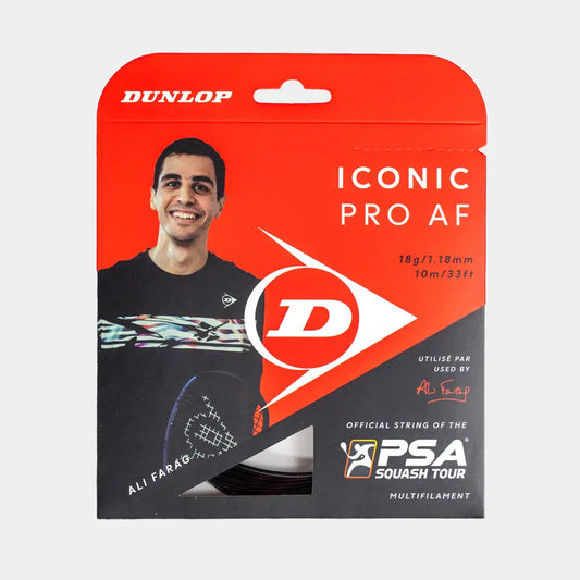 DUNLOP SQUASH STRING ICONIC PRO AF 18G - BLACK