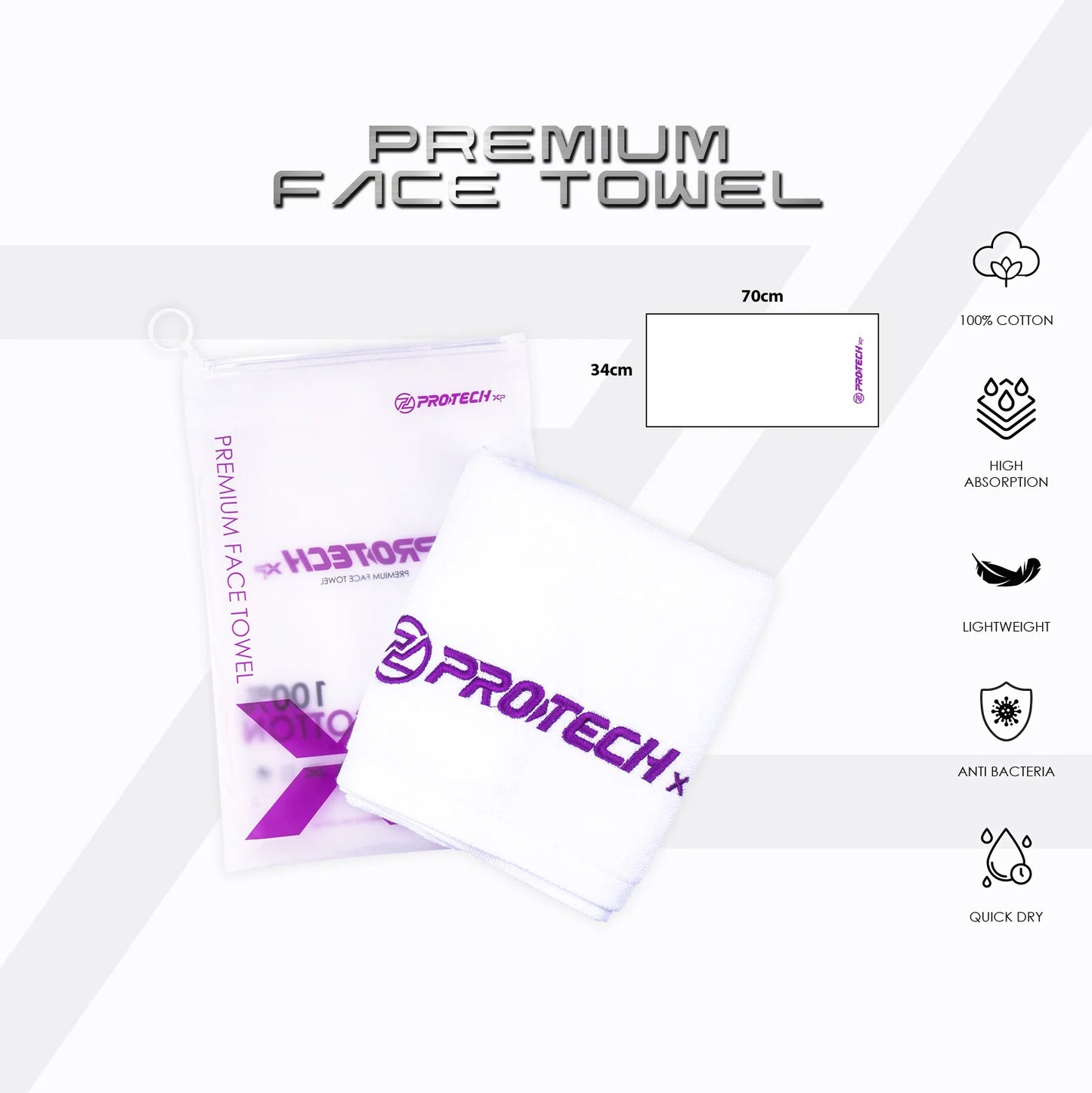 PROTECH PREMIUM FACE TOWEL XP LOGO