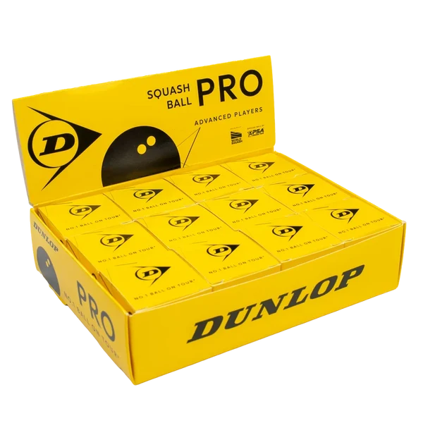 DUNLOP PRO SQUASH BALL - 1PCS (DOUBLE YELLOW DOTS)