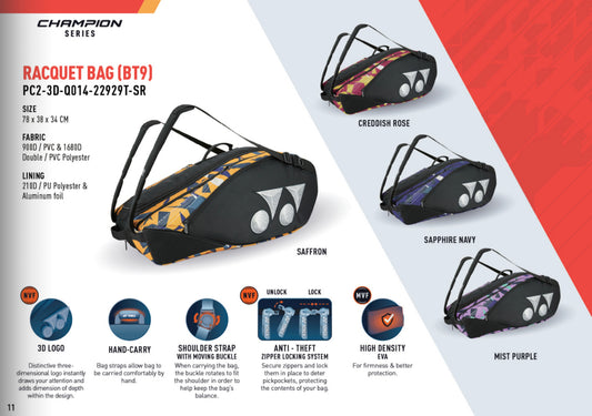 YONEX RACQUET BAG 22929-BT9 ( 4 COLORS )
