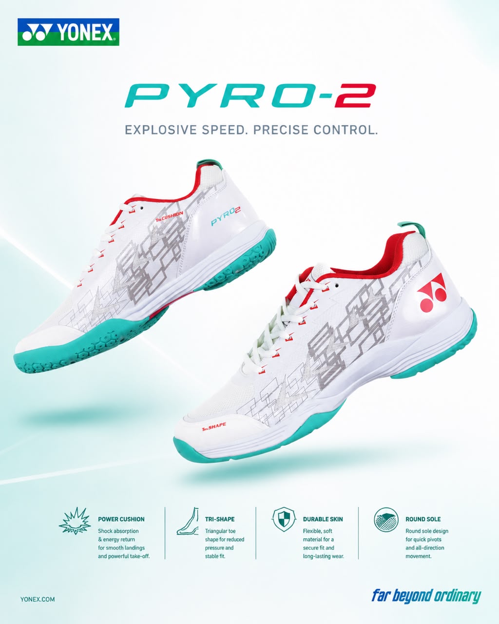 YONEX BADMINTON SHOES PYRO-2 (WHITE)