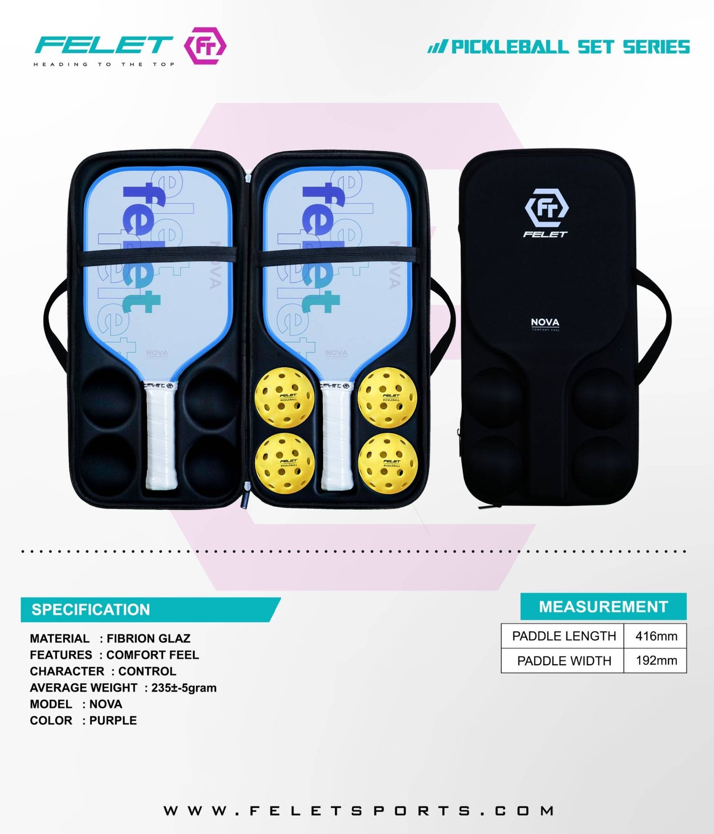 FELET PICKLEBALL PADDLE NOVA PURPLE