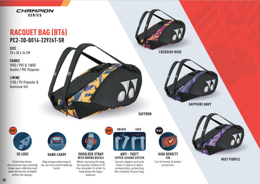 YONEX RACQUET BAG 22926-BT6 ( 4 COLORS )