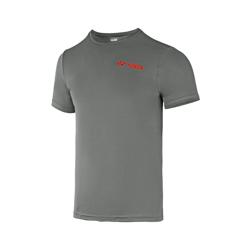 YONEX ROUND NECK SHIRT 2528 GUN METAL / FIERY RED
