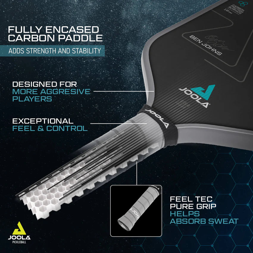 JOOLA BEN JOHNS PERSEUS CFS PICKLEBALL PADDLE - 16MM