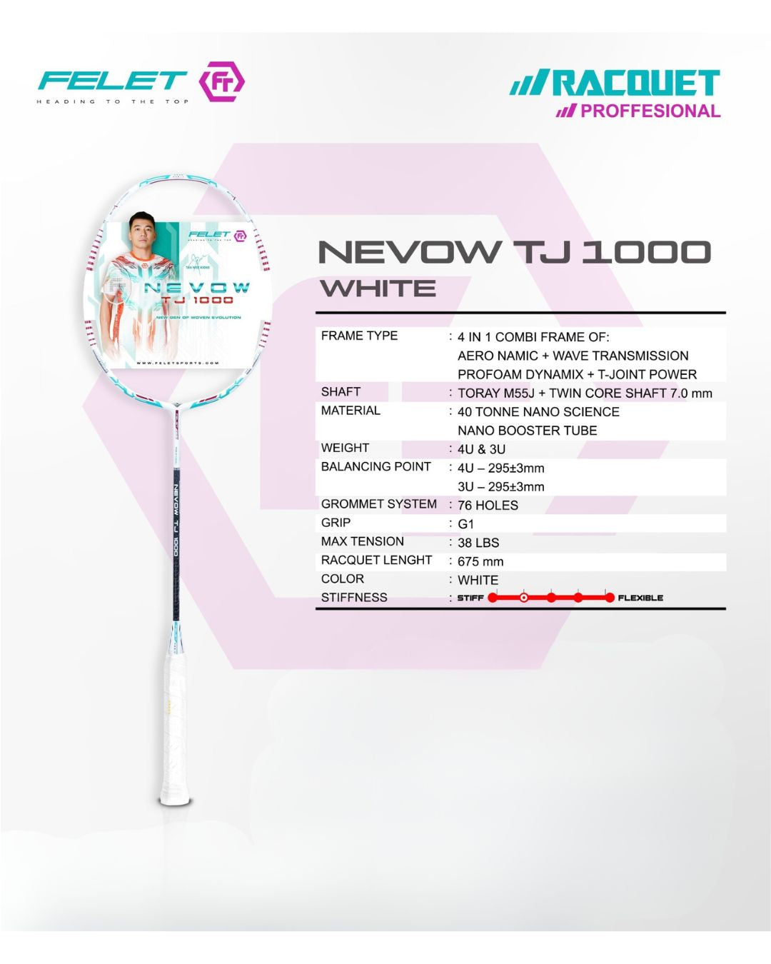 FELET NEVOW TJ 1000 (4U) - WHITE
