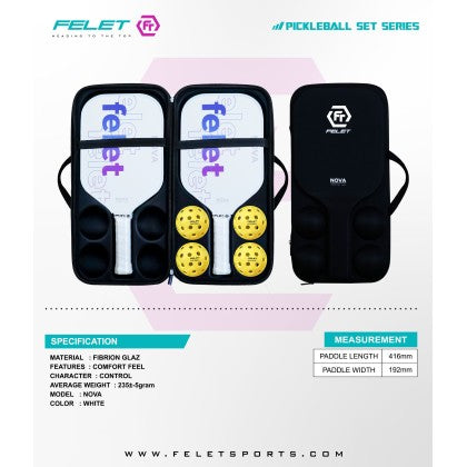 FELET PICKLEBALL PADDLE NOVA WHITE