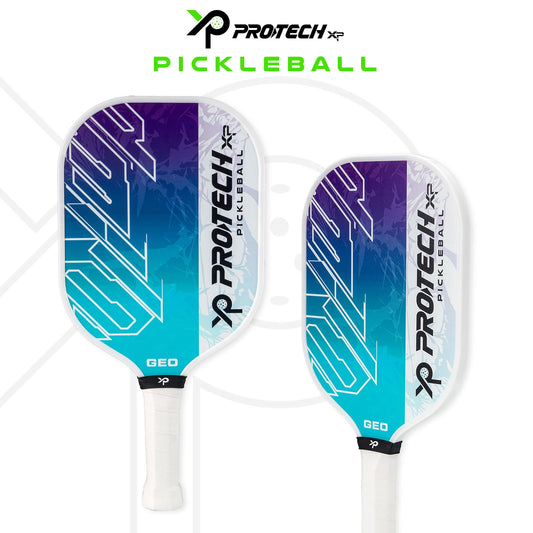 PROTECH PICKLEBALL PADDLE GEO (2 Protech Pickleball Paddles/4 Balls/1 Cover) - WHITE OCEAN