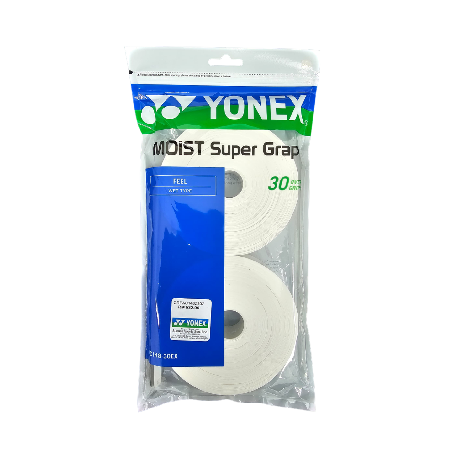 YONEX GRIPS AC148EX 30 IN 1 WHITE