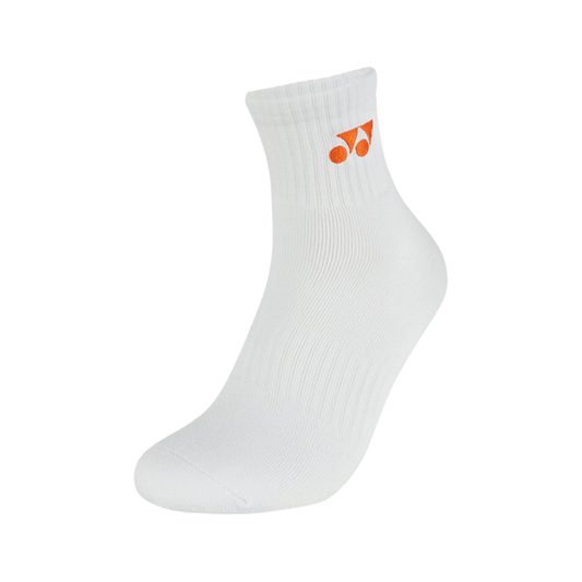 YONEX MEN SOCKS SSM-1255-MP9-SR -WHITE/ORANGE PEEL