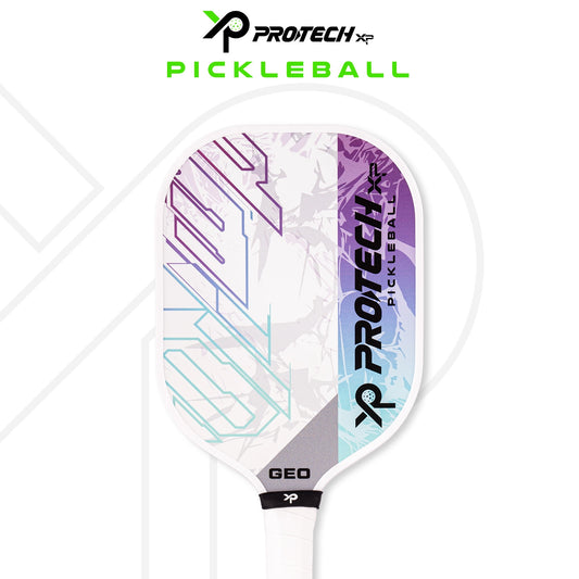 PROTECH PICKLEBALL PADDLE GEO (2 Protech Pickleball Paddles/4 Balls/1 Cover) - WHITE
